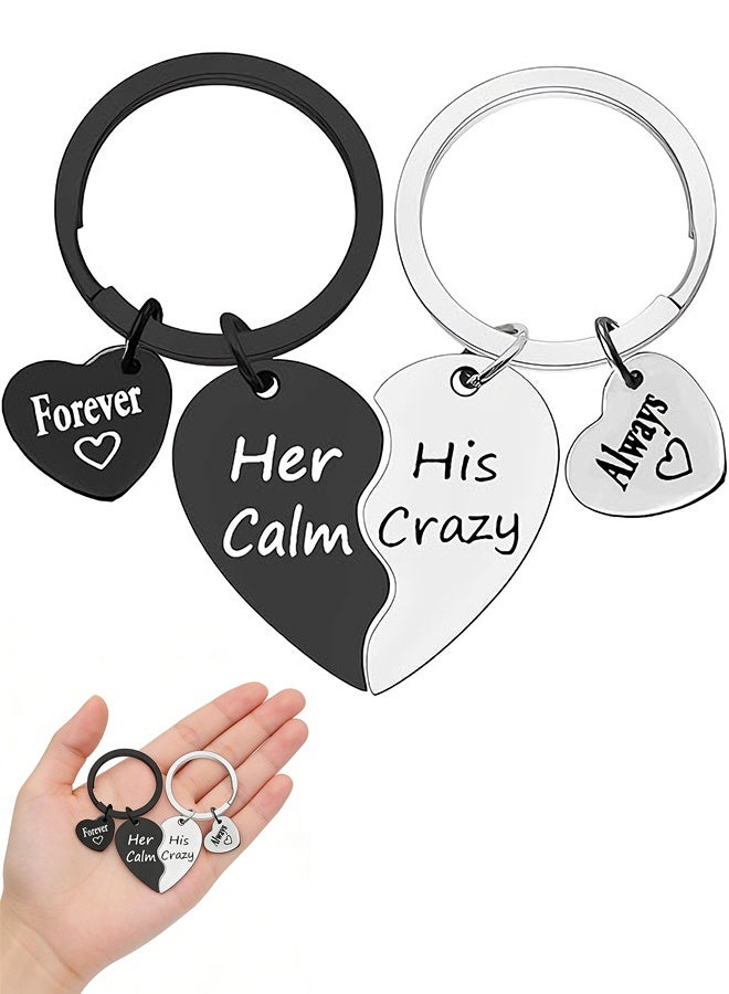 هدية عيد الحب للأزواج، سلسلتا مفاتيح، هدية عيد ميلاد للزوج والزوجة، هدية ذكرى زواج، طقم ميداليات مفاتيح للزفاف، هدية "أحبك" - Image 1